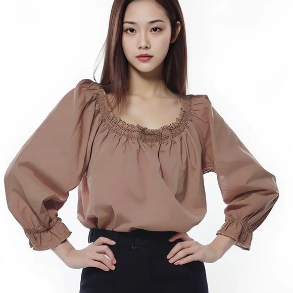 Walter Baker Tops - Walter Baker Mauve Smoked Off Shoulder Blouse